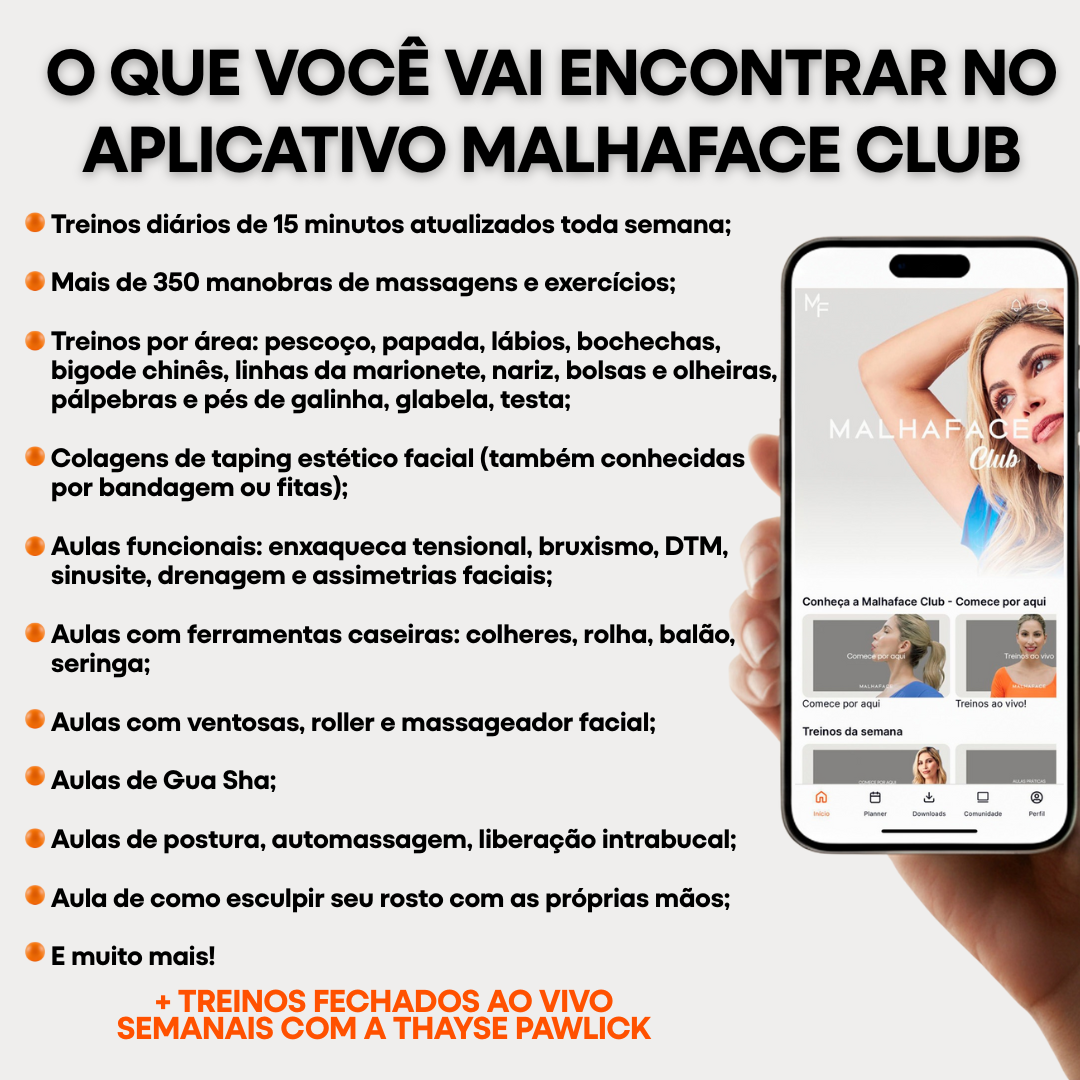 COMBO Sérum + Fita + 1 ano de acesso ao App Malhaface Club
