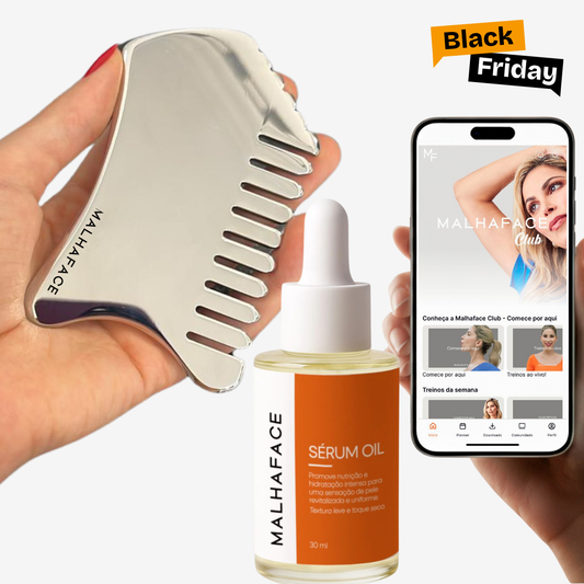 COMBO Sérum + Gua Sha + 1 ano de acesso ao App Malhaface Club